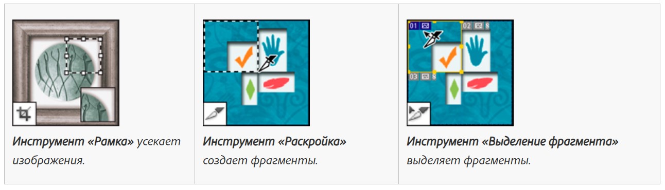 Инструменты кадрирования